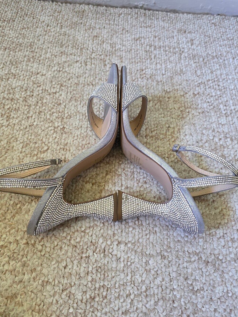 Steve Madden Lange Glam Heels Silver Rhinestones Size 8 - Picture 7 of 14